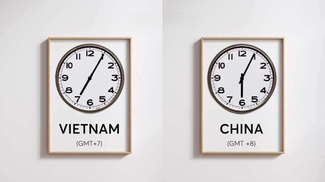 Thời gian ở Trung Quốc luôn nhanh hơn Việt Nam đúng 1 tiếng